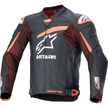 Alpinestars Adult Men GP Plus R v4 Rideknit Leather Jacket 38 40 42 44 46 48 50 Black Orange White 3