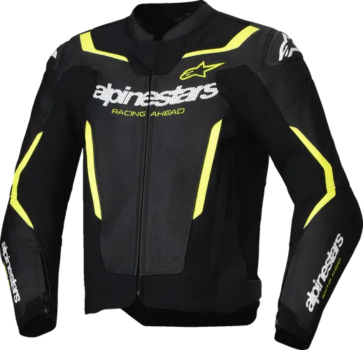 Alpinestars Adult Men GP Force v2 Airflow Leather Jacket 38 40 42 44 46 48 50 Black White Red Yellow 6