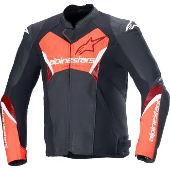 Alpinestars Adult Men Faster v3 Airflow Leather Jacket 38 40 42 44 46 48 50 52 54 Black Red White Fluorescent Yellow 29