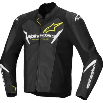 Alpinestars Adult Men Faster v3 Airflow Leather Jacket 38 40 42 44 46 48 50 52 54 Black Red White Fluorescent Yellow 23