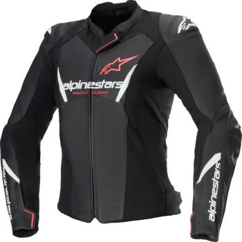 Alpinestars Adult Women Stella Faster v3 Leather Jacket 2 4 6 8 10 12 14 Black White Pink 13