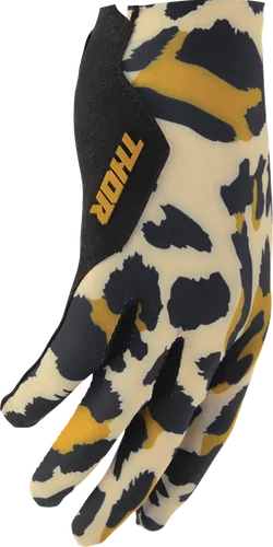Thor Womens Sportmode Cheetah Gloves Adult S M L XL Black Brown 11