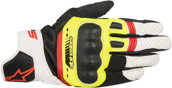 Alpinestars SP-5 Leather Gloves Adult S M L XL 2XL 3XL Black White Red Yellow 21