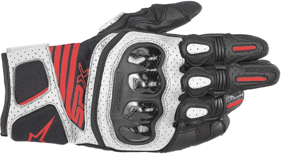Alpinestars SPX Air Carbon V2 Gloves Adult S M L XL 2XL 3XL Black White Red 26