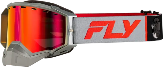 Fly Racing Black Silver White Teal Grey Red Pink Blue Adult Zone Elite Snow Goggle Dual Silver Mirror Polarized Blue Red Smoke Yellow Pink 8