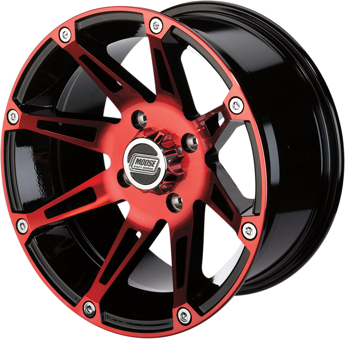 Wheel - 387X - Rear - Anodized Red/Black - 12x8 - 4/110 - 4+4