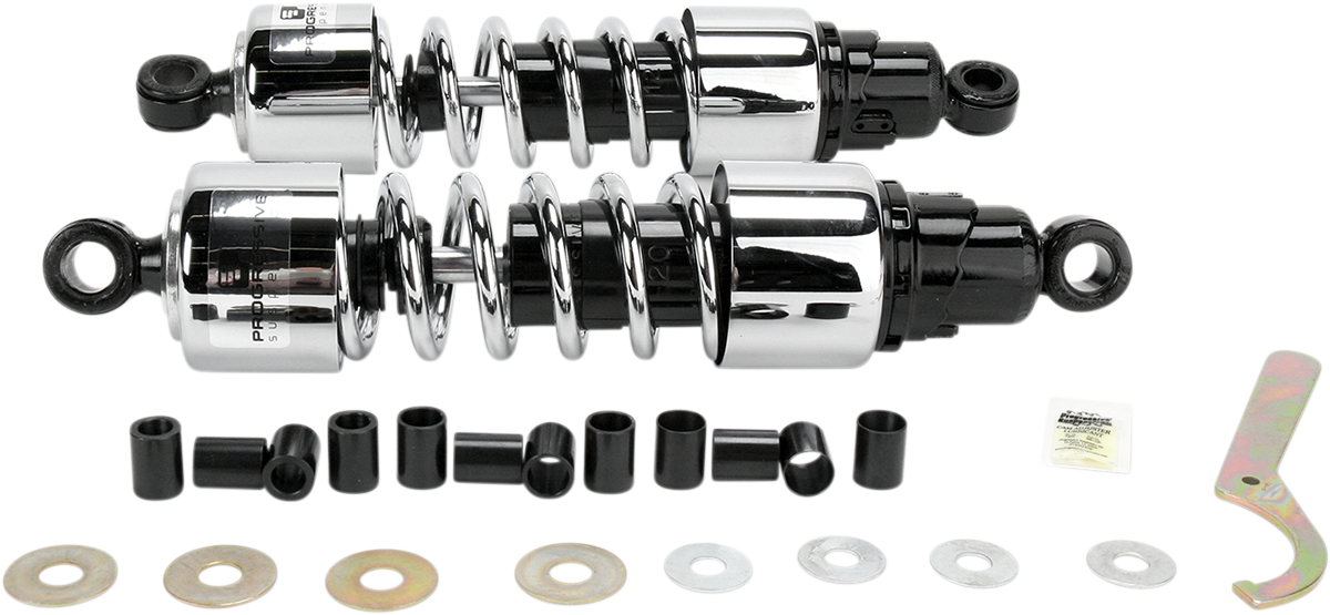 Progressive 412 Series Rear Shock Damper 13in Chrome