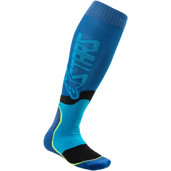 Alpinestars Youth Adult MX Plus Socks S M L M L Black Blue Red Gray Yellow White Orange Purple Teal Aqua Black  White 10