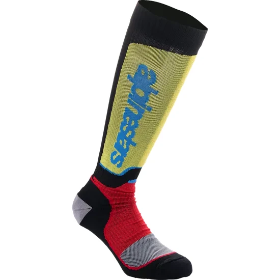 Alpinestars Youth Adult MX Plus Socks S M L M L Black Blue Red Gray Yellow White Orange Purple Teal Aqua Black  White 6