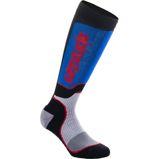Alpinestars Youth Adult MX Plus Socks S M L M L Black Blue Red Gray Yellow White Orange Purple Teal Aqua Black  White 3