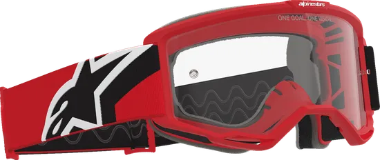 Alpinestars Black Red Adult Vision OTG Goggle Single Clear 2