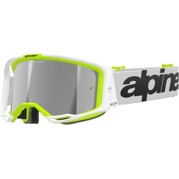 Alpinestars Blue Orange White Fluorescent Yellow Adult Vision 8 Wordmark Goggle Single Red Silver 5