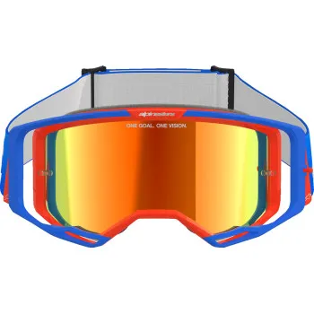 Alpinestars Blue Orange White Fluorescent Yellow Adult Vision 8 Wordmark Goggle Single Red Silver 3
