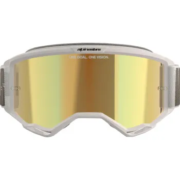 Alpinestars White Cream Gray Fluorescent Yellow Adult Vision 5 Hollow Goggle Single Gold Gray 3