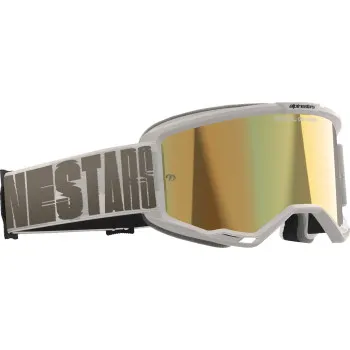 Alpinestars White Cream Gray Fluorescent Yellow Adult Vision 5 Hollow Goggle Single Gold Gray 4