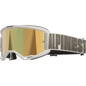 Alpinestars White Cream Gray Fluorescent Yellow Adult Vision 5 Hollow Goggle Single Gold Gray 2