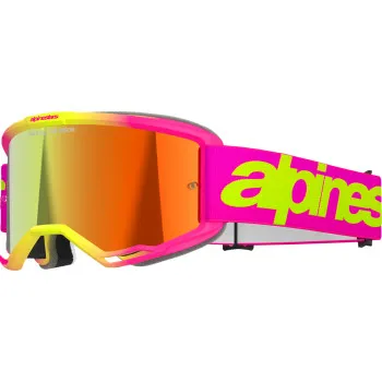 Alpinestars Pink Fluorescent Yellow Purple Adult Vision 5 Wordmark Goggle Single Red Blue 2