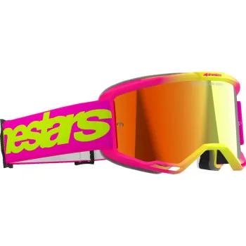 Alpinestars Pink Fluorescent Yellow Purple Adult Vision 5 Wordmark Goggle Single Red Blue 4