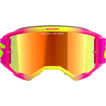 Alpinestars Pink Fluorescent Yellow Purple Adult Vision 5 Wordmark Goggle Single Red Blue 3