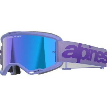 Alpinestars Pink Fluorescent Yellow Purple Adult Vision 5 Wordmark Goggle Single Red Blue 5