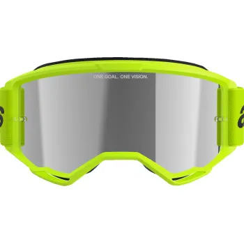 Alpinestars Fluorescent Yellow Yellow Black Adult Vision 3 Wordmark Goggle Single Silver Clear 3
