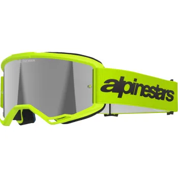 Alpinestars Fluorescent Yellow Yellow Black Adult Vision 3 Wordmark Goggle Single Silver Clear 2