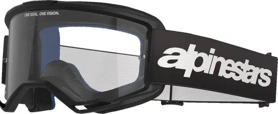 Alpinestars Fluorescent Yellow Blue Black White Red Yellow Adult Vision 3 Wordmark Goggle Single Silver Clear 3