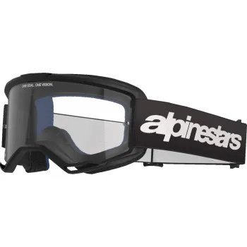Alpinestars Fluorescent Yellow Blue Black White Red Yellow Adult Vision 3 Wordmark Goggle Single Silver Clear 2