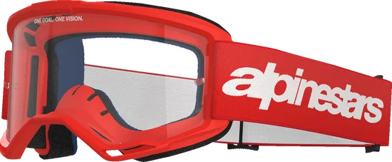 Alpinestars Fluorescent Yellow Blue Black White Red Yellow Adult Vision 3 Wordmark Goggle Single Silver Clear 7