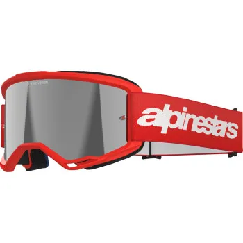 Alpinestars Fluorescent Yellow Blue Black White Red Yellow Adult Vision 3 Wordmark Goggle Single Silver Clear 4