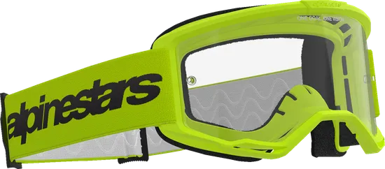 Alpinestars Fluorescent Yellow Yellow Black Adult Vision 3 Wordmark Goggle Single Silver Clear 7