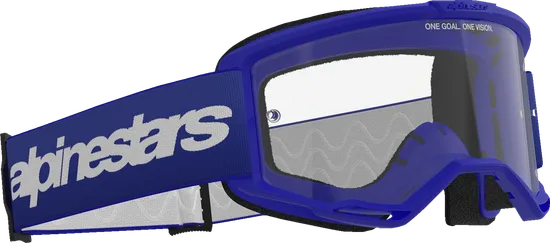 Alpinestars Fluorescent Yellow Blue Black White Red Yellow Adult Vision 3 Wordmark Goggle Single Silver Clear 12