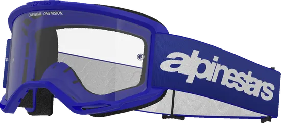 Alpinestars Fluorescent Yellow Blue Black White Red Yellow Adult Vision 3 Wordmark Goggle Single Silver Clear 10