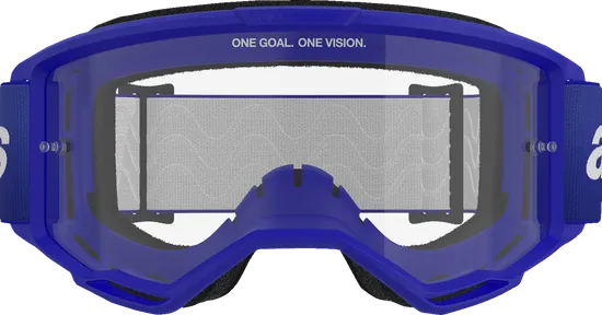 Alpinestars Fluorescent Yellow Blue Black White Red Yellow Adult Vision 3 Wordmark Goggle Single Silver Clear 11