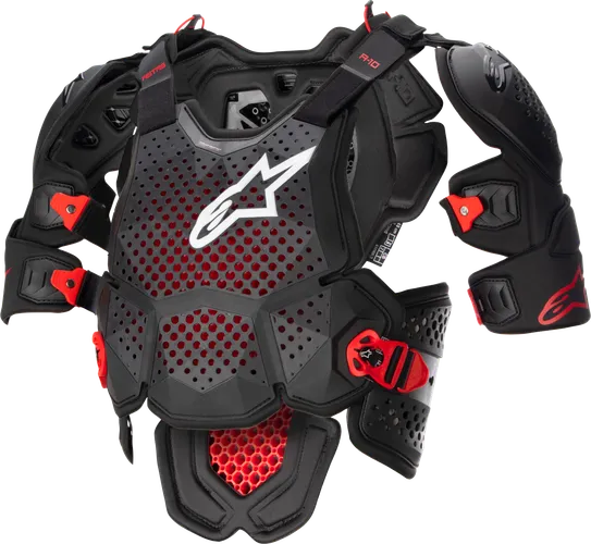 Alpinestars Adult Men A-10 V2 Full Chest Protector M L XL 2XL XS S Black Red 4