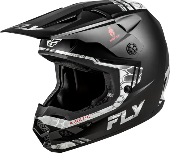 Fly Racing Adult Kinetic Verdict Kryptek Helmet MX Full Face | XS S M L XL 2XL | Black Gray 15