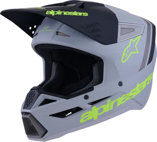 Alpinestars Adult SM3 Radium Helmet MX | XS S M L XL 2XL | Black Gray Yellow Red White 9