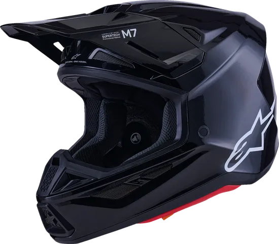 Alpinestars Adult SM7 Solid Helmet MX | XS S M L XL 2XL | Black White 18