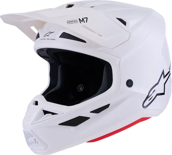Alpinestars Adult SM7 Solid Helmet MX | XS S M L XL 2XL | Black White 24