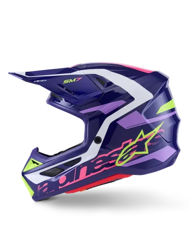 Alpinestars Adult SM7 Deed Helmet MX | XS S M L XL 2XL | Blue Yellow Red White Purple Pink 31