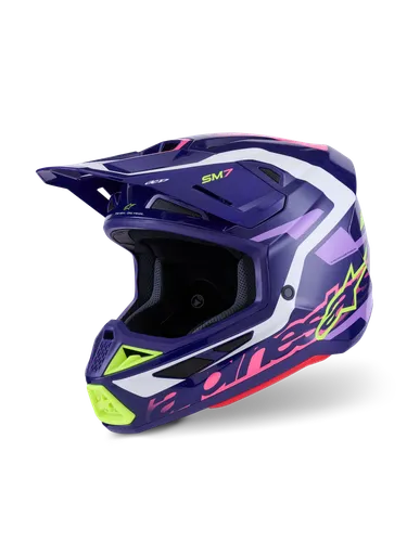 Alpinestars Adult SM7 Deed Helmet MX | XS S M L XL 2XL | Blue Yellow Red White Purple Pink 30
