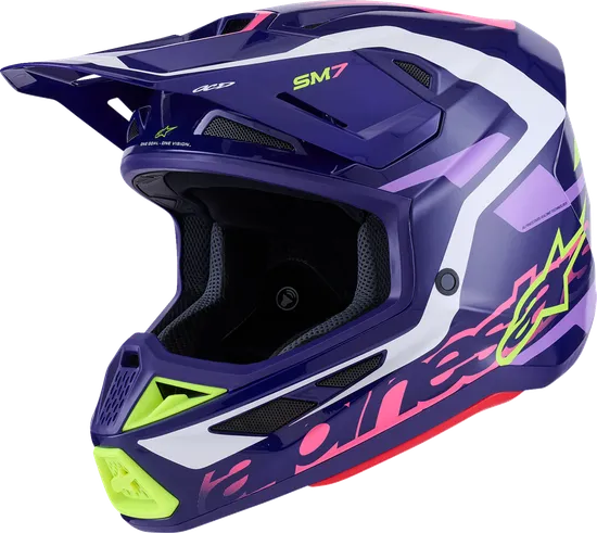 Alpinestars Adult SM7 Deed Helmet MX | XS S M L XL 2XL | Blue Yellow Red White Purple Pink 21