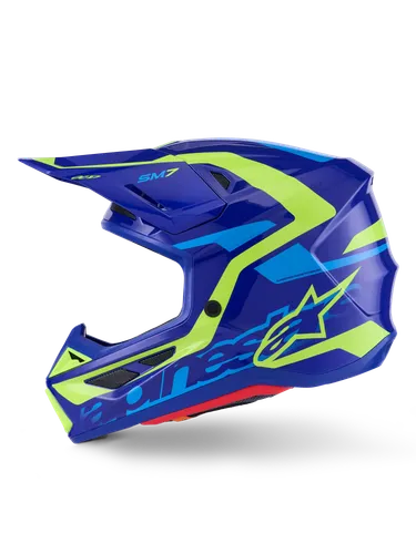 Alpinestars Adult SM7 Deed Helmet MX | XS S M L XL 2XL | Blue Yellow Red White Purple Pink 44