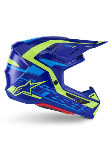 Alpinestars Adult SM7 Deed Helmet MX | XS S M L XL 2XL | Blue Yellow Red White Purple Pink 52