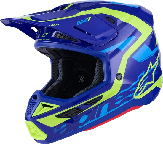 Alpinestars Adult SM7 Deed Helmet MX | XS S M L XL 2XL | Blue Yellow Red White Purple Pink 45