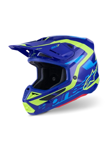 Alpinestars Adult SM7 Deed Helmet MX | XS S M L XL 2XL | Blue Yellow Red White Purple Pink 3