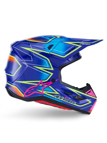 Alpinestars Adult SM7 Cast Helmet MX | S M L XL 2XL | Blue Yellow Pink 8