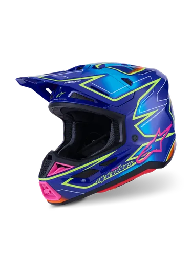 Alpinestars Adult SM7 Cast Helmet MX | S M L XL 2XL | Blue Yellow Pink 15