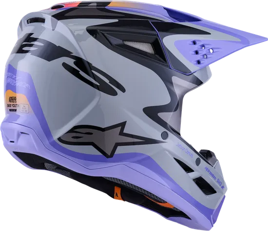 Alpinestars Adult Jettson SM3 Helmet MX | XS S M L XL 2XL | Gray Purple 4