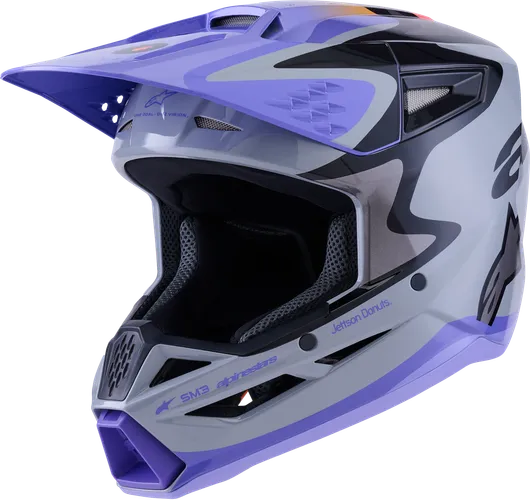 Alpinestars Adult Jettson SM3 Helmet MX | XS S M L XL 2XL | Gray Purple 3